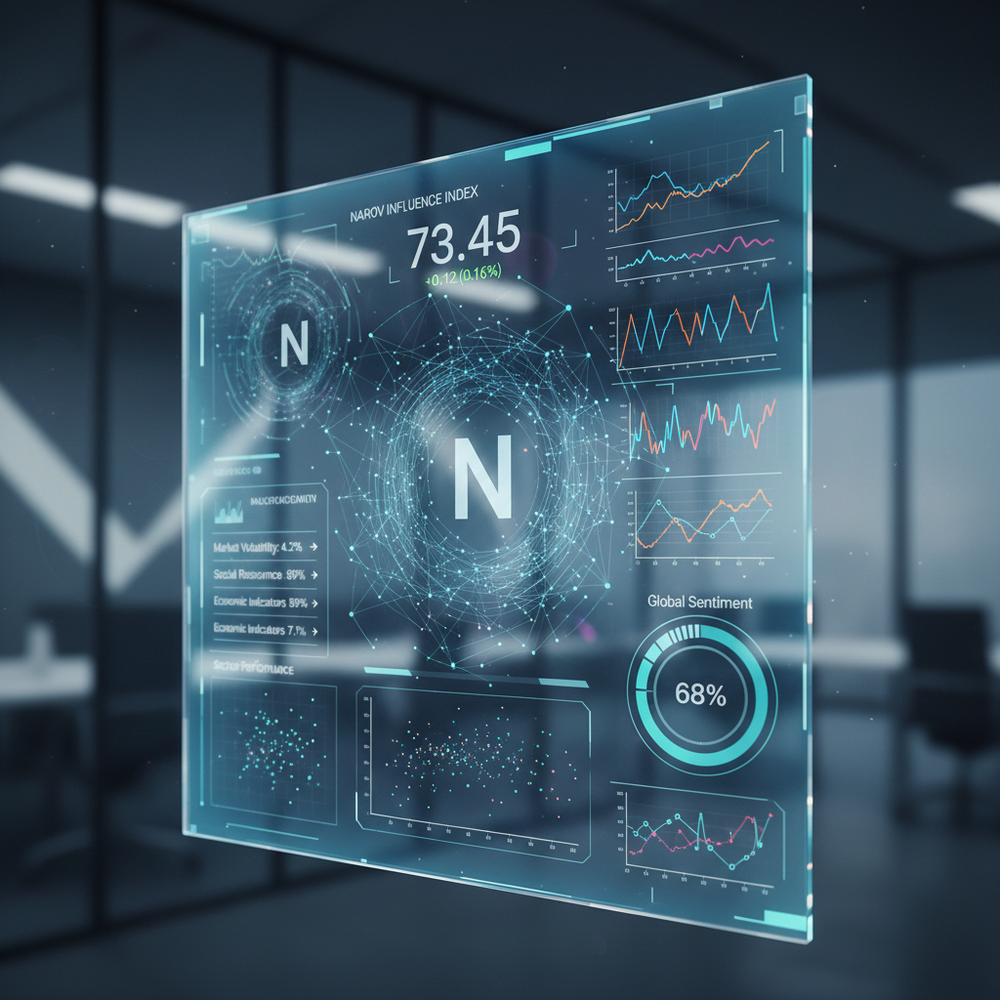 generate a square imagine of Narov Influence index. show close up details